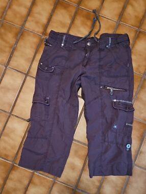 Men's Purple Cargo Pants with Multi-Pocket Utility Design